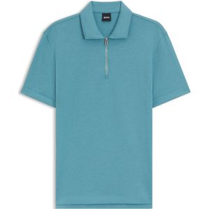 Polo met piquéstructuur en kraag met rits