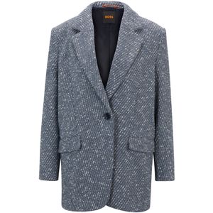 Blazer met één knoop van tweed in denimlook