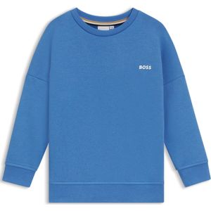 Kindersweatshirt van katoenmixfleece met contrastlogo