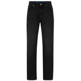 Regular-fit jeans van donkergrijs denim