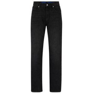 Regular-fit jeans van donkergrijs denim