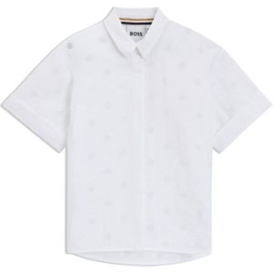 Een kinderoverhemd met korte mouwen en Double B-monogrammen