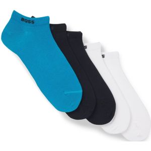 Vijf paar enkelsokken van een katoenmix met logo’s