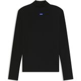 HUGO - Blue Longsleeve - Zwart - Easy Longsleeve met Opstaande Kraag