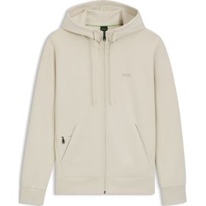 BOSS - Hoodie - Stretchkatoen - Met Rits - Logoprint