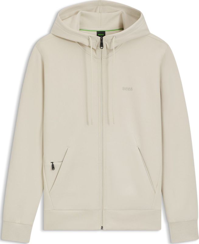 BOSS - Saggy - Sweatvest - Offwhite - Capuchon met Trekkoord