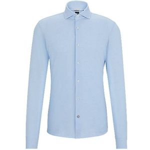 Casual-fit overhemd met lange mouwen van katoenen jersey