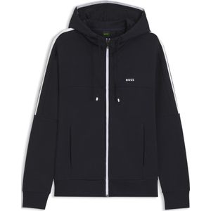 BOSS - Saggynos - Hoodie - Blauw - Katoen/Elastaan - Capuchon en Ritssluiting