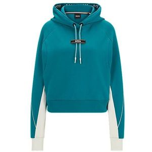 Relaxed-fit hoodie van een katoenmix met contrasterende details