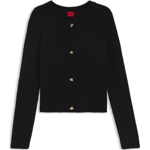 Gebreid vest met goudkleurige geknoopte knopen