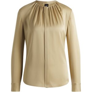 Kraagloze relaxed-fit blouse van stretchzijde