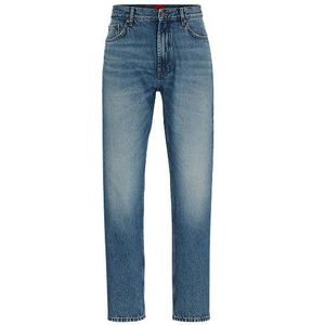 Regular-fit jeans van blauw denim met regular-rise taille