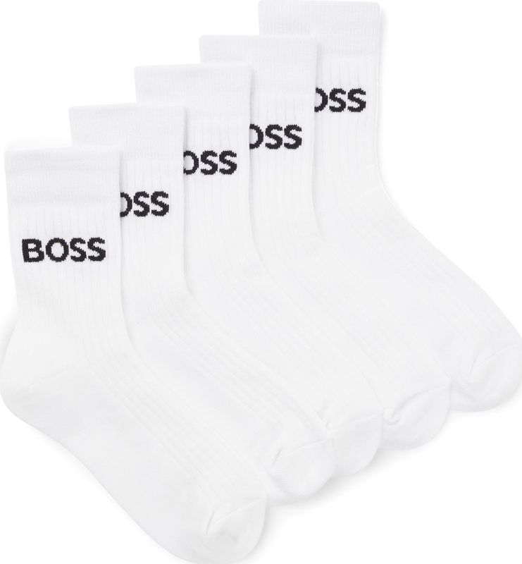 BOSS Kidswear - Huissokken - Set van Vijf Paar - Met Contrastlogo's