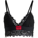 Bralette - Black - Jersey - Gewatteerd, Zonder Beugels, Diepe V-hals
