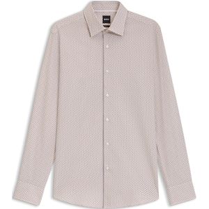 BOSS - Slim Fit - Zakelijk Overhemd - Puur Katoen - Geometrisch Motief