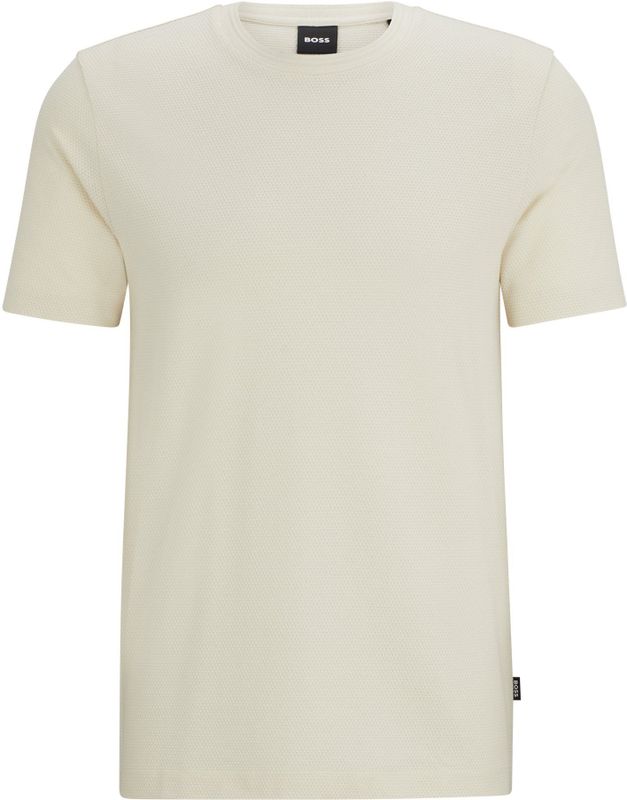 BOSS - T-shirt - Katoenmix - Met Bobbelige Jacquardstructuur