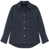 Relaxed-fit overshirt van tweed in denimlook