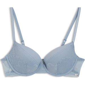 Push-up beha van microvezelstof met kant gedetailleerd met pioenrozen