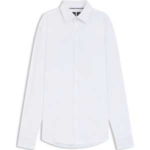 Slim-fit overhemd van geborstelde stretchflanel