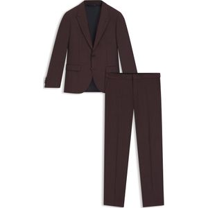 Driedelig slim-fit pak van stretchdobby