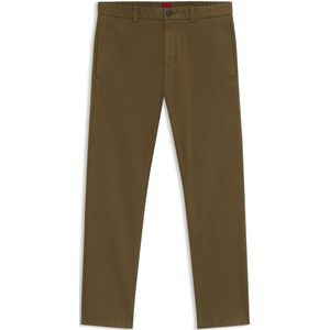 HUGO Menswear - Slim-fit Broek - Katoenen Gabardine - Stretch