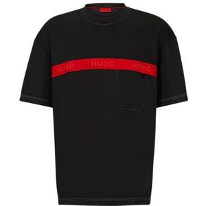 T-shirt van een katoenmix met rode logoband