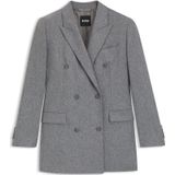 Lange regular-fit blazer van zacht flanel