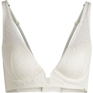 Driehoekige beha van monogramkant met metalen logodetail