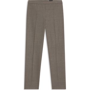 Regular-fit broek van een wolmix met microdessin