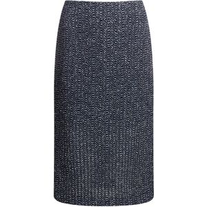 Kokerrok van tweekleurig gehaakte tweed