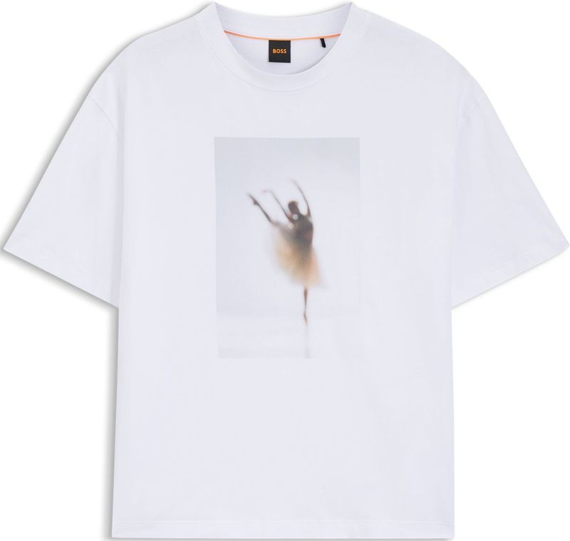 T-shirt van stretchkatoen met ballet-artwork