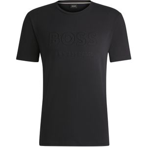 Ruitershirt met korte mouwen en logostiksel van stretchkatoen