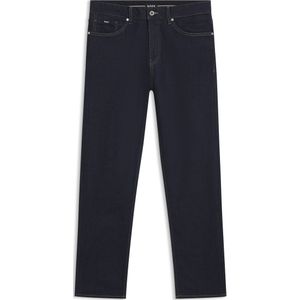 Straight-fit jeans van indigo stretchdenim