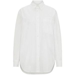 Lange relaxed-fit blouse van katoenen popeline