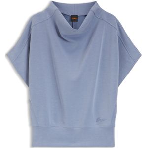 Sweatshirt met korte mouwen en losvallende, hoge halslijn