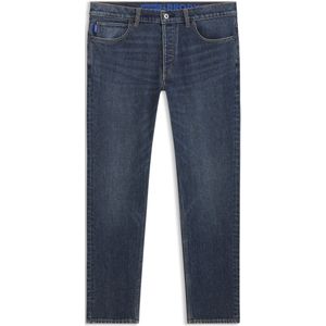 Tapered-fit jeans van blauw stretchdenim