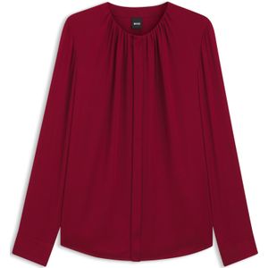 Kraagloze relaxed-fit blouse van stretchzijde
