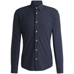 Slim-fit overhemd van hoogwaardig stretchmateriaal met geometrische print