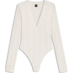 BOSS - Bodysuit - V-hals - Geborduurde Structuur