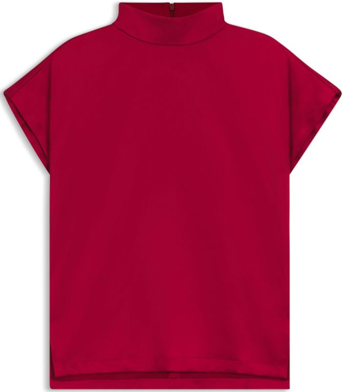 HUGO - Top - Vloeiend Satijn - Hoge Hals - Regular Fit