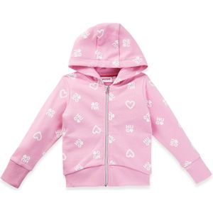 Kinderhoodie van een katoenmix met hartjes en logo’s