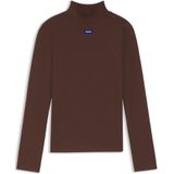 Top van stretchkatoen met blauw slogo