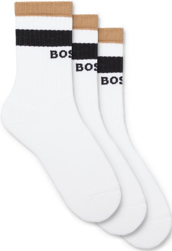BOSS - 50543647 - Sokken - Wit Groen Zwart - 3 Paar - Katoen