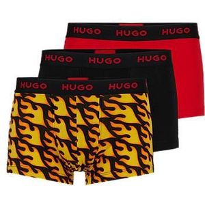 Set van drie korte boxershorts van stretchkatoen met logotailleband