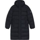 Lange waterafstotende gewatteerde jas met capuchon