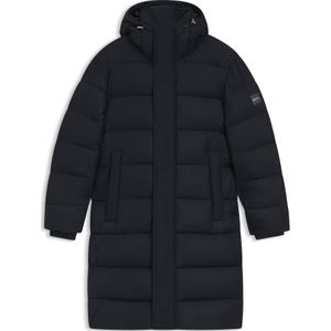 Lange waterafstotende gewatteerde jas met capuchon
