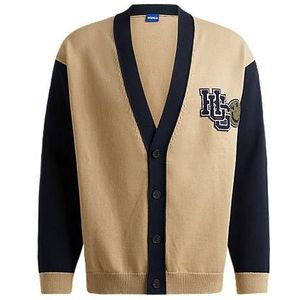 Katoenen vest met blokkleuren en logo in collegestijl