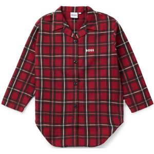 Overhemdjurk voor kinderen van geruite katoen met logoprint