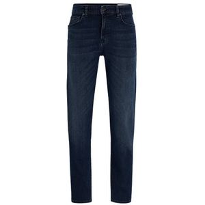 Regular-fit jeans van marineblauw superstretchdenim