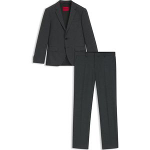 Tweedelig slim-fit pak van een dobby wolmix